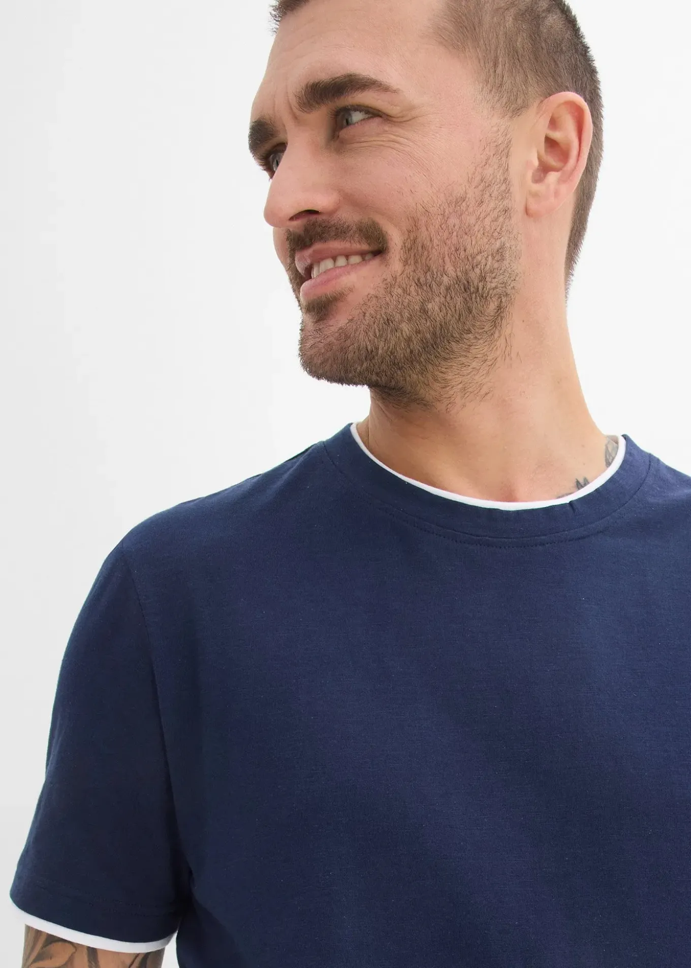 T-shirt aspect 2en1 en fil flammé