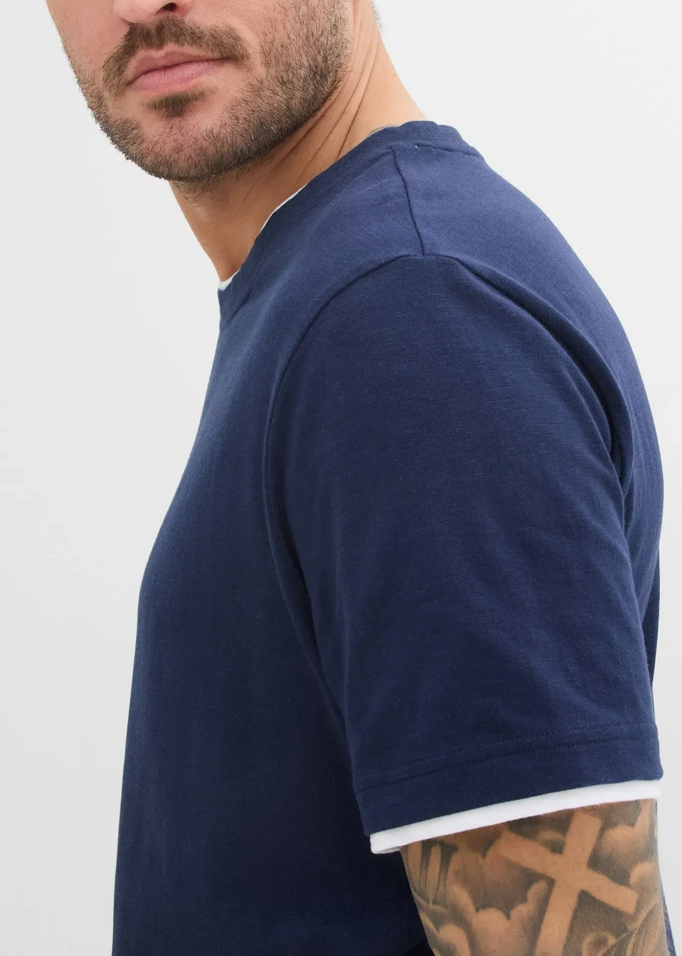 T-shirt aspect 2en1 en fil flammé