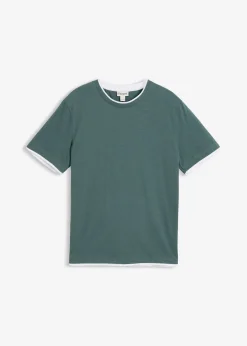 T-shirt aspect 2en1 en fil flammé