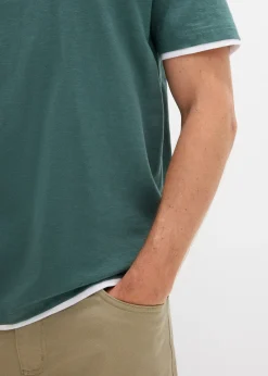 T-shirt aspect 2en1 en fil flammé