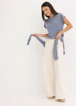 T-shirt avec bordure en satin