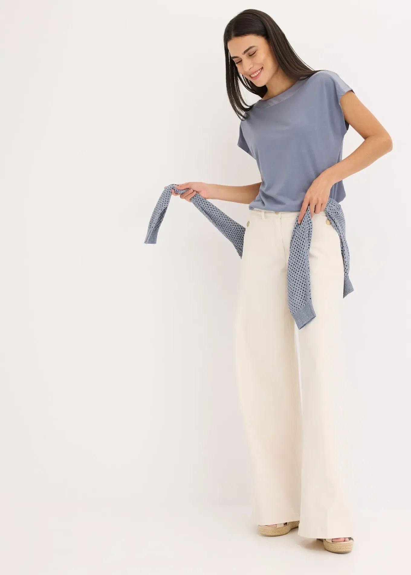 T-shirt avec bordure en satin