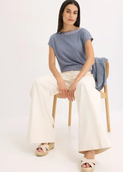 T-shirt avec bordure en satin