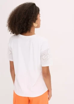 T-shirt avec broderies anglaises