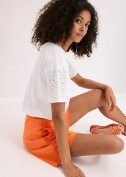 T-shirt avec broderies anglaises