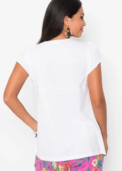 T-shirt avec décolleté en dentelle