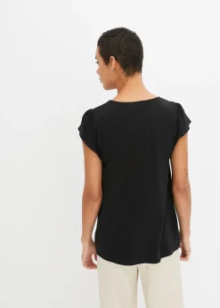 T-shirt avec décolleté en dentelle