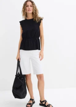 T-shirt avec détails en broderie anglaise