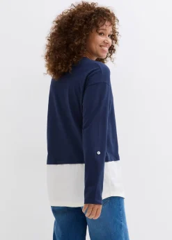 T-shirt avec empiècement chemisier