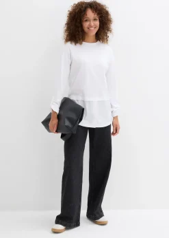 T-shirt avec empiècement chemisier