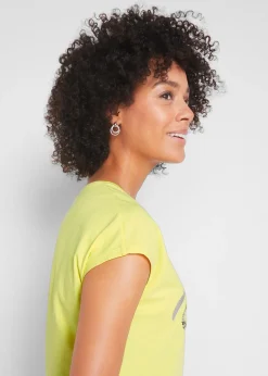 T-shirt avec inscription à sequins