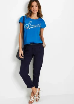 T-shirt avec inscription à sequins