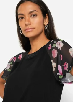 T-shirt avec manches en mousseline