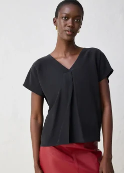 T-shirt avec soie et empiècement tissé