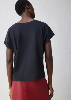 T-shirt avec soie et empiècement tissé