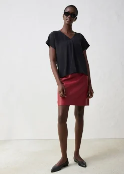 T-shirt avec soie et empiècement tissé