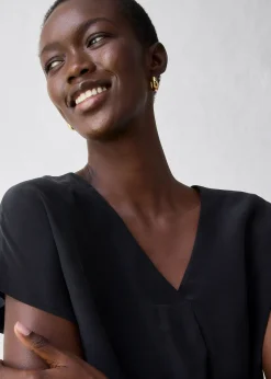 T-shirt avec soie et empiècement tissé