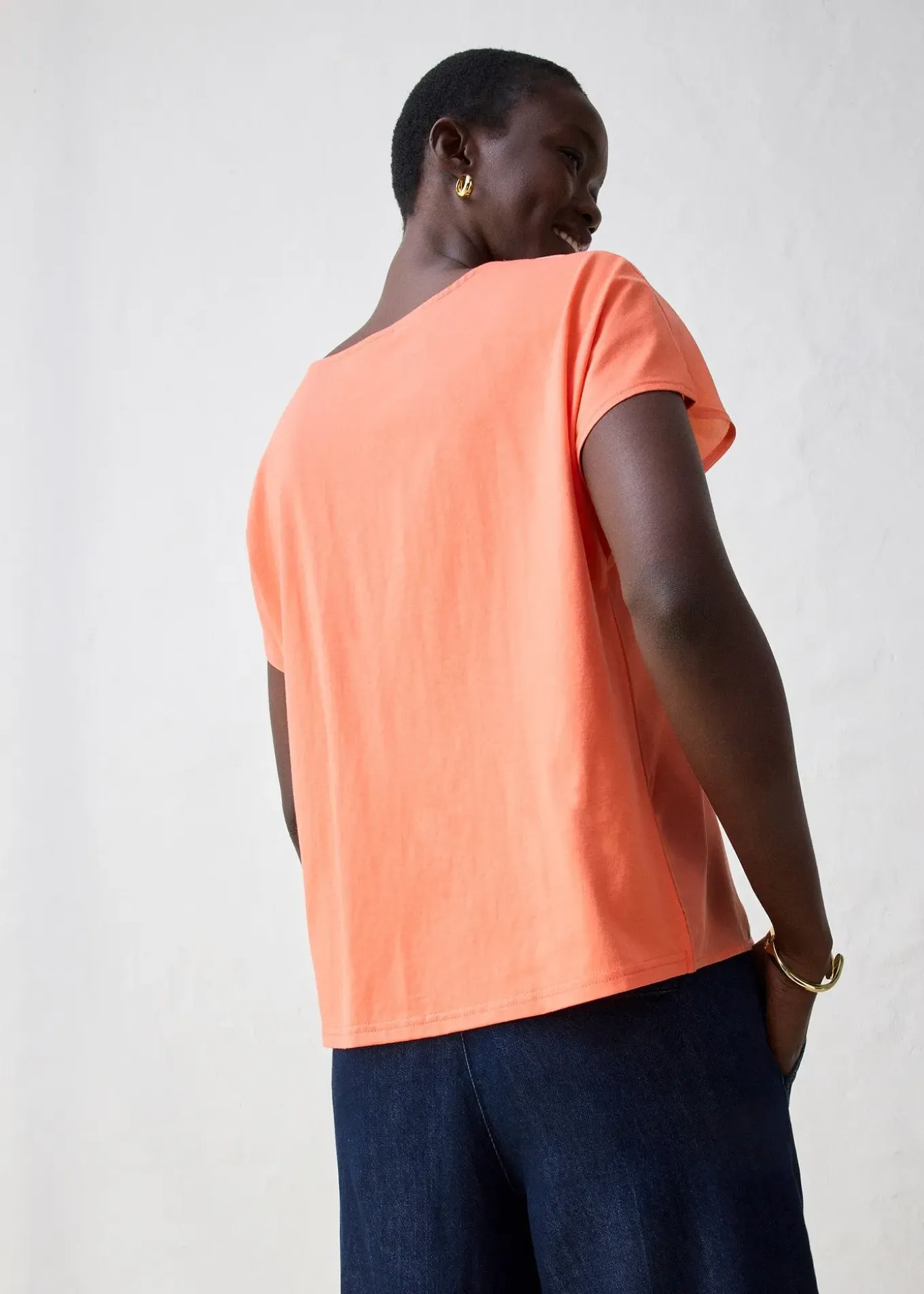 T-shirt avec soie et empiècement tissé