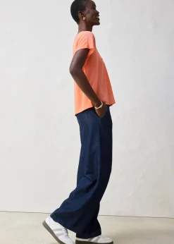 T-shirt avec soie et empiècement tissé