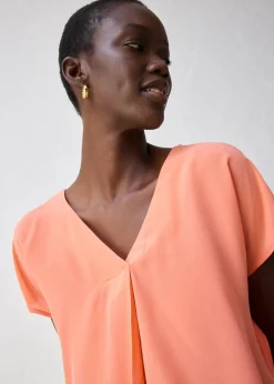 T-shirt avec soie et empiècement tissé