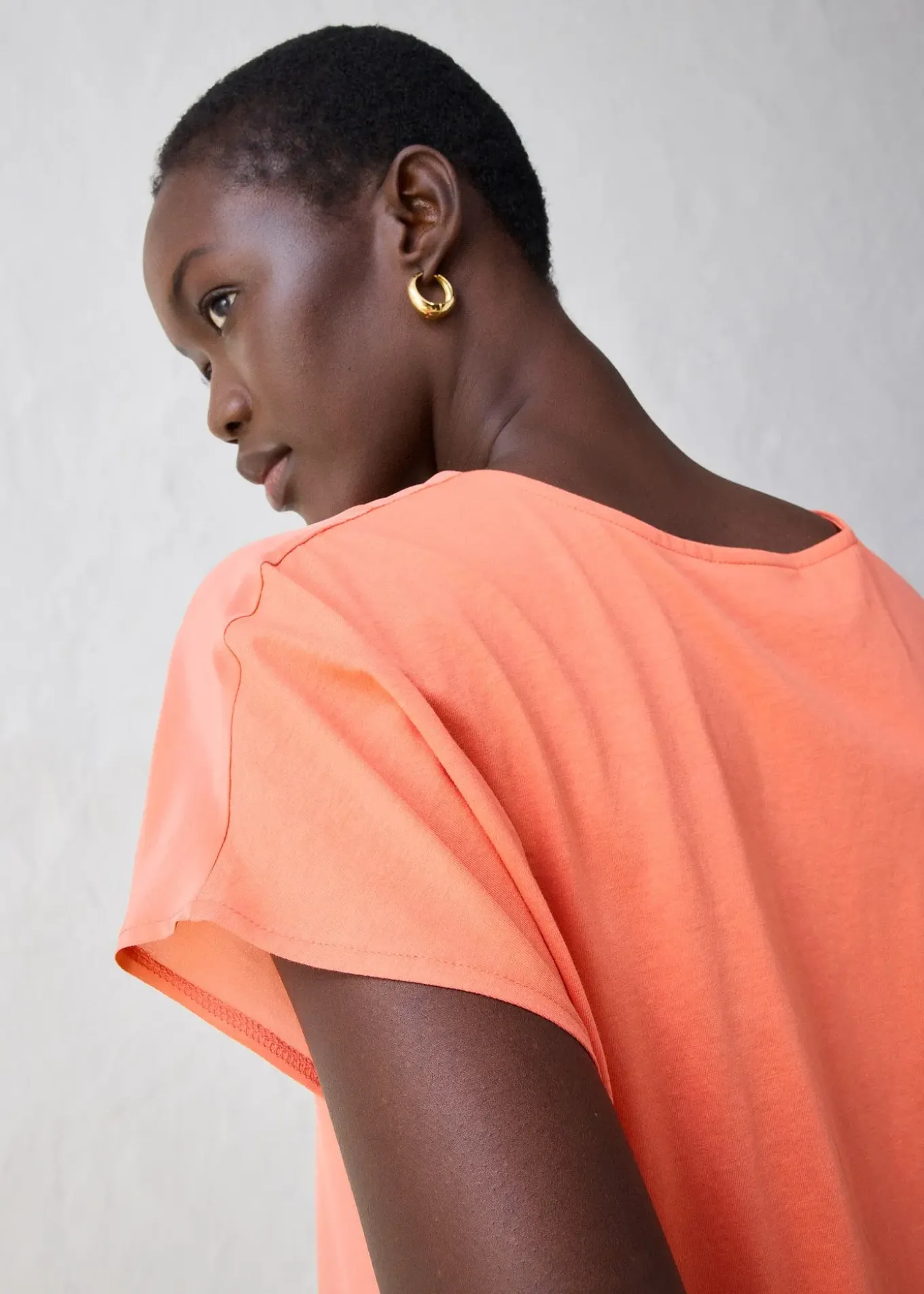 T-shirt avec soie et empiècement tissé