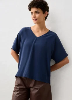 T-shirt avec soie et empiècement tissé