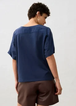 T-shirt avec soie et empiècement tissé