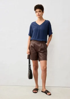 T-shirt avec soie et empiècement tissé