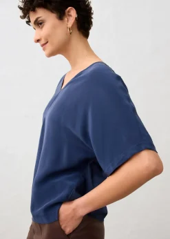 T-shirt avec soie et empiècement tissé