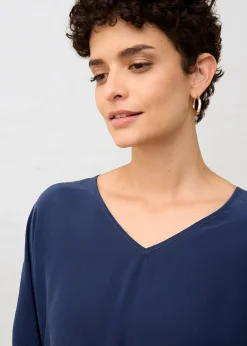 T-shirt avec soie et empiècement tissé