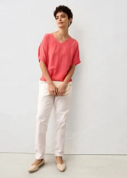 T-shirt avec soie et empiècement tissé