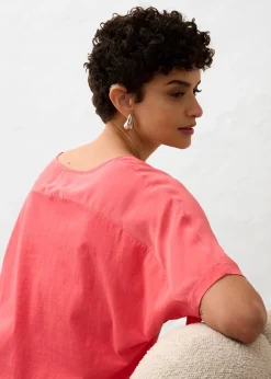 T-shirt avec soie et empiècement tissé