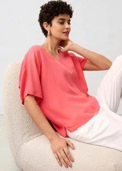 T-shirt avec soie et empiècement tissé