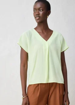 T-shirt avec soie et empiècement tissé