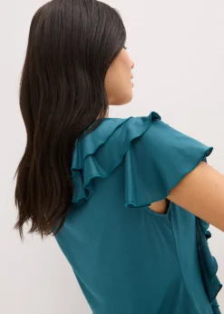 T-shirt avec volants en modal mélangé