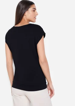 T-shirt avec zip, manches courtes