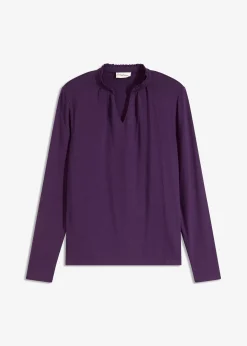 T-shirt blouse à col montant