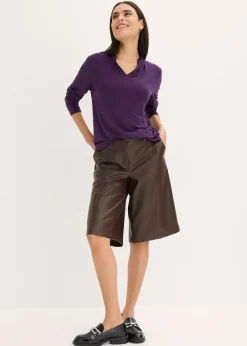 T-shirt blouse à col montant