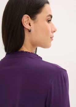 T-shirt blouse à col montant