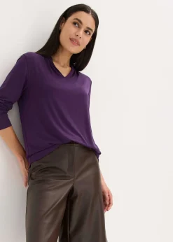 T-shirt blouse à col montant