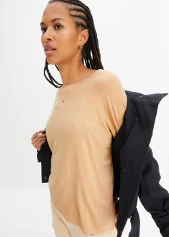 T-shirt boxy en viscose extensible