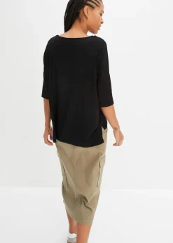 T-shirt boxy en viscose extensible