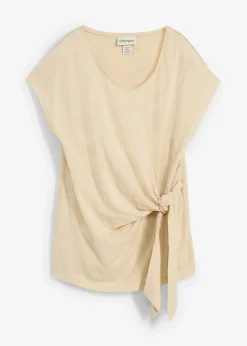 T-shirt cache-cœur, 100% lin