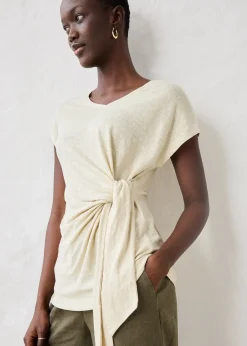 T-shirt cache-cœur, 100% lin