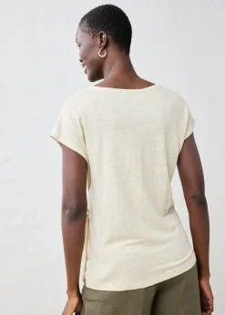 T-shirt cache-cœur, 100% lin