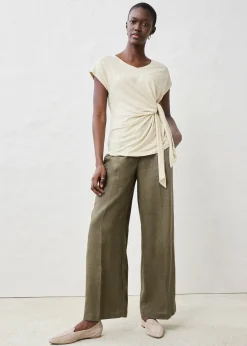 T-shirt cache-cœur, 100% lin