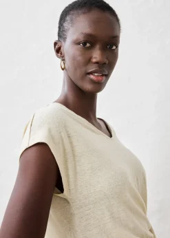 T-shirt cache-cœur, 100% lin