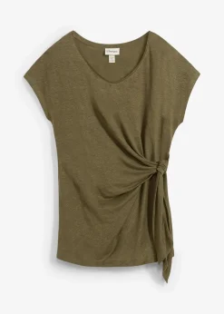 T-shirt cache-cœur, 100% lin