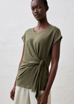 T-shirt cache-cœur, 100% lin