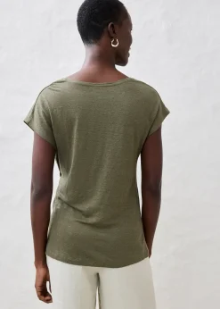 T-shirt cache-cœur, 100% lin